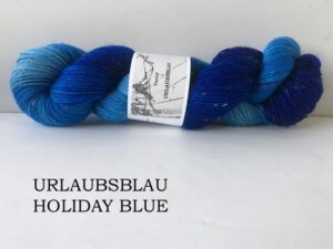 Handgefärbte Wolle von Franziska Uhl, Tweed 4-fach, Urlaubsblau