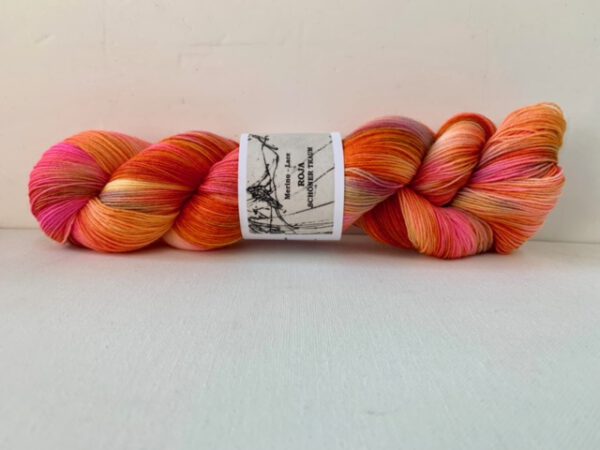Handgefärbte Wolle von Franziska Uhl, Merino Lace, Roja - Schöner Traum