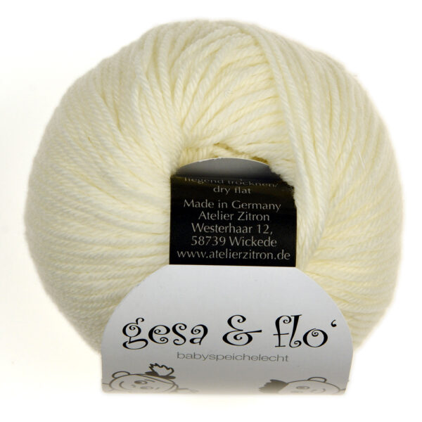 Atelier Zitron Gesa und Flo ultrafeine Merinowolle 25g 90m Fb. 02 wollweiß
