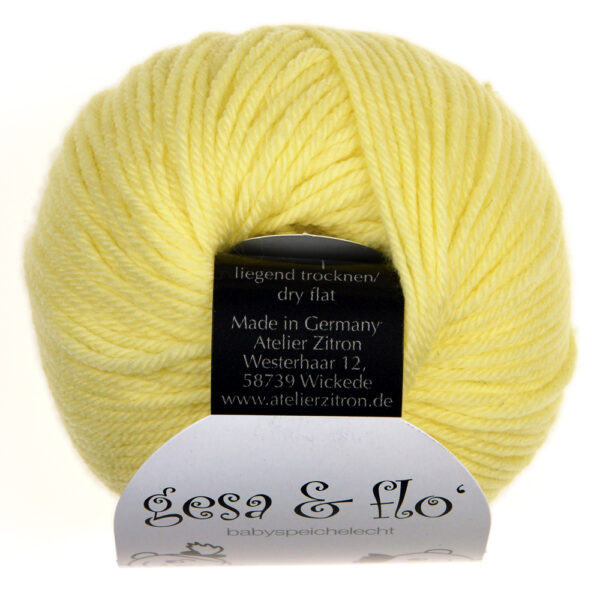 Atelier Zitron Gesa und Flo ultrafeine Merinowolle 25g 90m Fb. 05 hellgelb