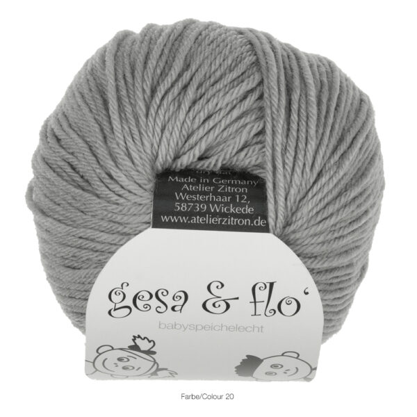 Atelier Zitron Gesa und Flo ultrafeine Merinowolle 25g 90m Fb. 20 hellgrau