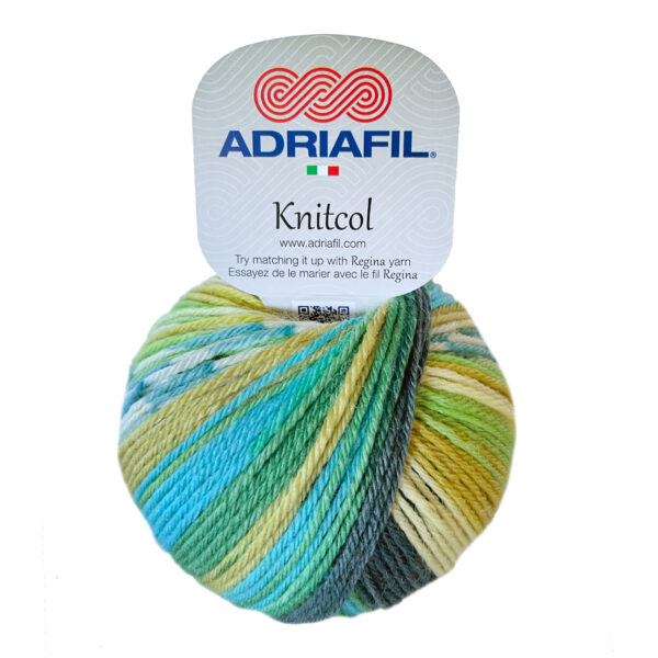 Adriafil Merinowolle Jacquardeffekt mit Streifenmuster Knitcol 97 Orizzonte