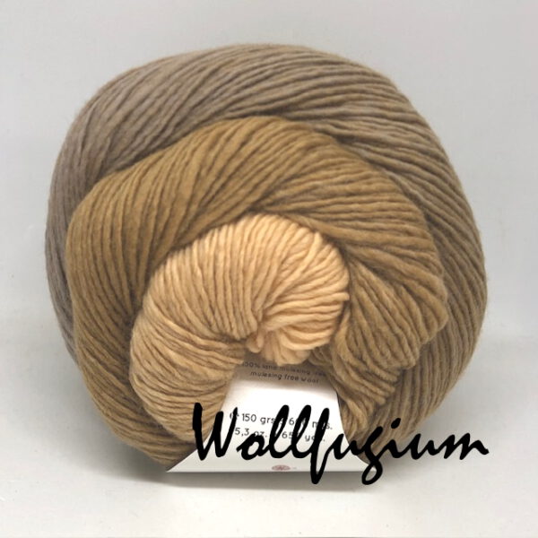 Laines du Nord Poema reine Schurwolle Dochtgarn Farbverlauf 406 sand/kamel/apricot