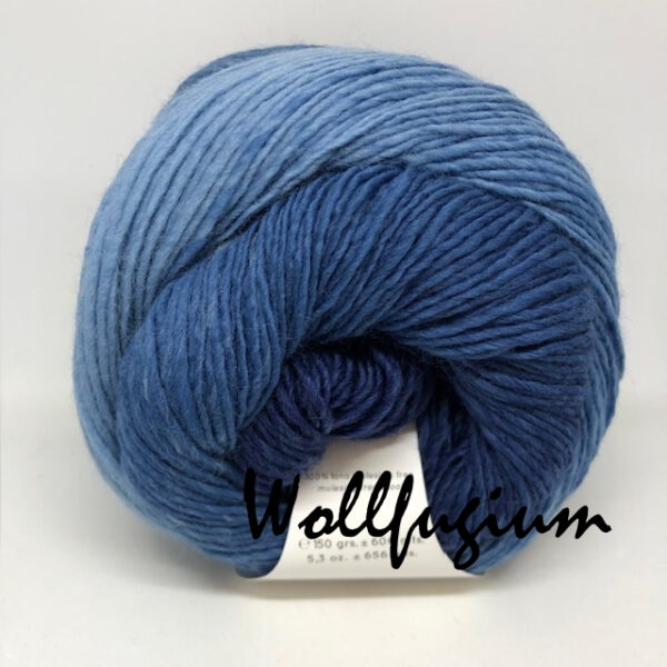 Laines du Nord Poema reine Schurwolle Dochtgarn Farbverlauf 407 hellblau/jeans/dunkelblau