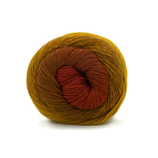 Laines du Nord Poema reine Schurwolle Dochtgarn Farbverlauf 408 orange/bronze/rost – Bild 3