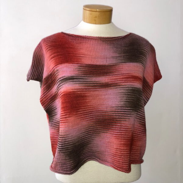 Gestricktes Shirt Sophie aus der von Franziska Uhl handgefärbten Fine Merino - Modell Cafe Venezia – Bild 2