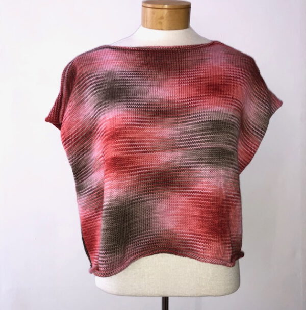 Gestricktes Shirt Sophie aus der von Franziska Uhl handgefärbten Fine Merino - Modell Cafe Venezia