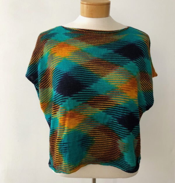 Gestricktes Shirt Sophie aus der von Franziska Uhl handgefärbten Fine Merino - Modell Türkisches Bad – Bild 2