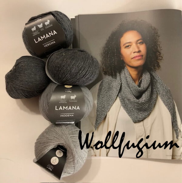Lamana Verona - Merino superfine, Seide, Kaschmir - 28 Schiefergrau – Bild 2