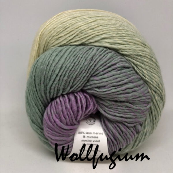 Laines du Nord Poema Cashmere Merinowolle mit Kaschmir Dochtgarn Farbverlauf 104 flieder/mint/ecru