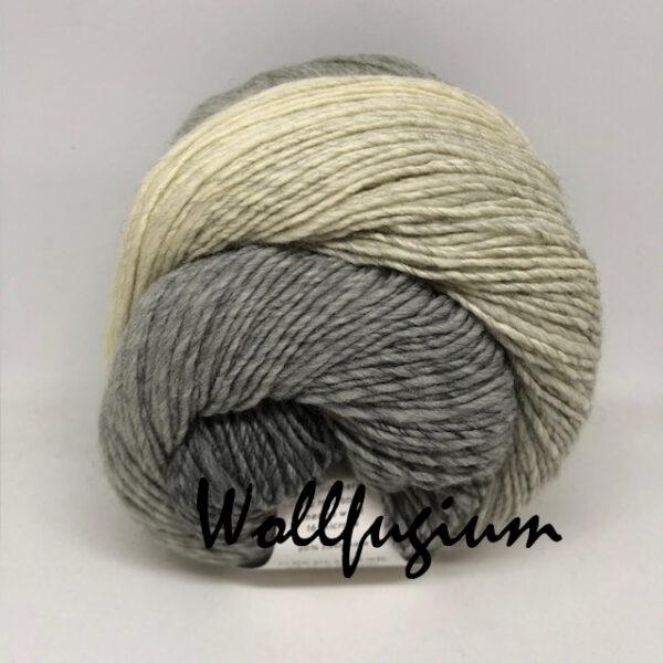 Laines du Nord Poema Cashmere Merinowolle mit Kaschmir Dochtgarn Farbverlauf 106 flanellgrau/hellgrau/ecru