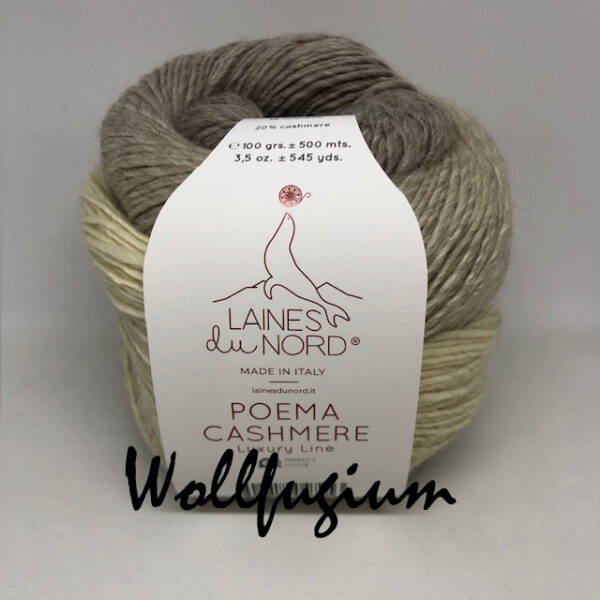 Laines du Nord Poema Cashmere Merinowolle mit Kaschmir Dochtgarn Farbverlauf 107 beige/sand/ecru – Bild 5