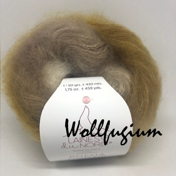Laines du Nord Poema Mohair - Kid Mohair und Seide - Farbverlauf Fb. 1 gold/karamell/sand – Bild 4