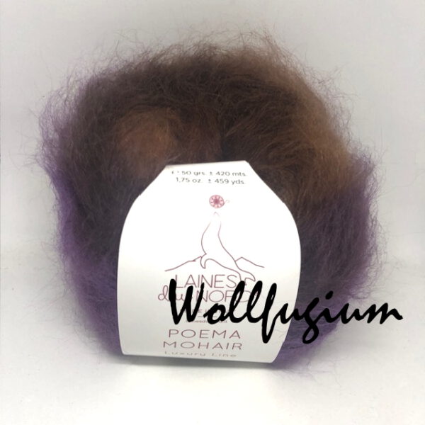 Laines du Nord Poema Mohair - Kid Mohair und Seide - Farbverlauf Fb. 6 lila/braun/orange – Bild 4