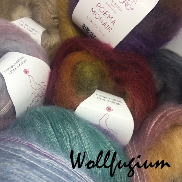 Laines du Nord Poema Mohair - Kid Mohair und Seide - Farbverlauf Fb. 2 hellgrau/oliv/anthrazit – Bild 3
