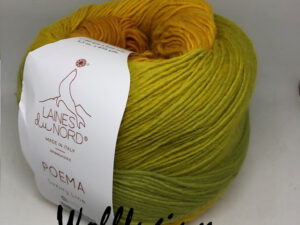 Laines du Nord Poema reine Schurwolle Dochtgarn Farbverlauf Special Edition 700 gelb/limone