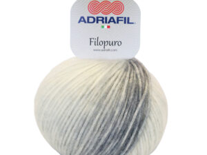 Adriafil Filopuro voluminöse natürliche Garnmischung mit Sprenkeln und Farbverlauf 67 Grau-Natur-Gletscher